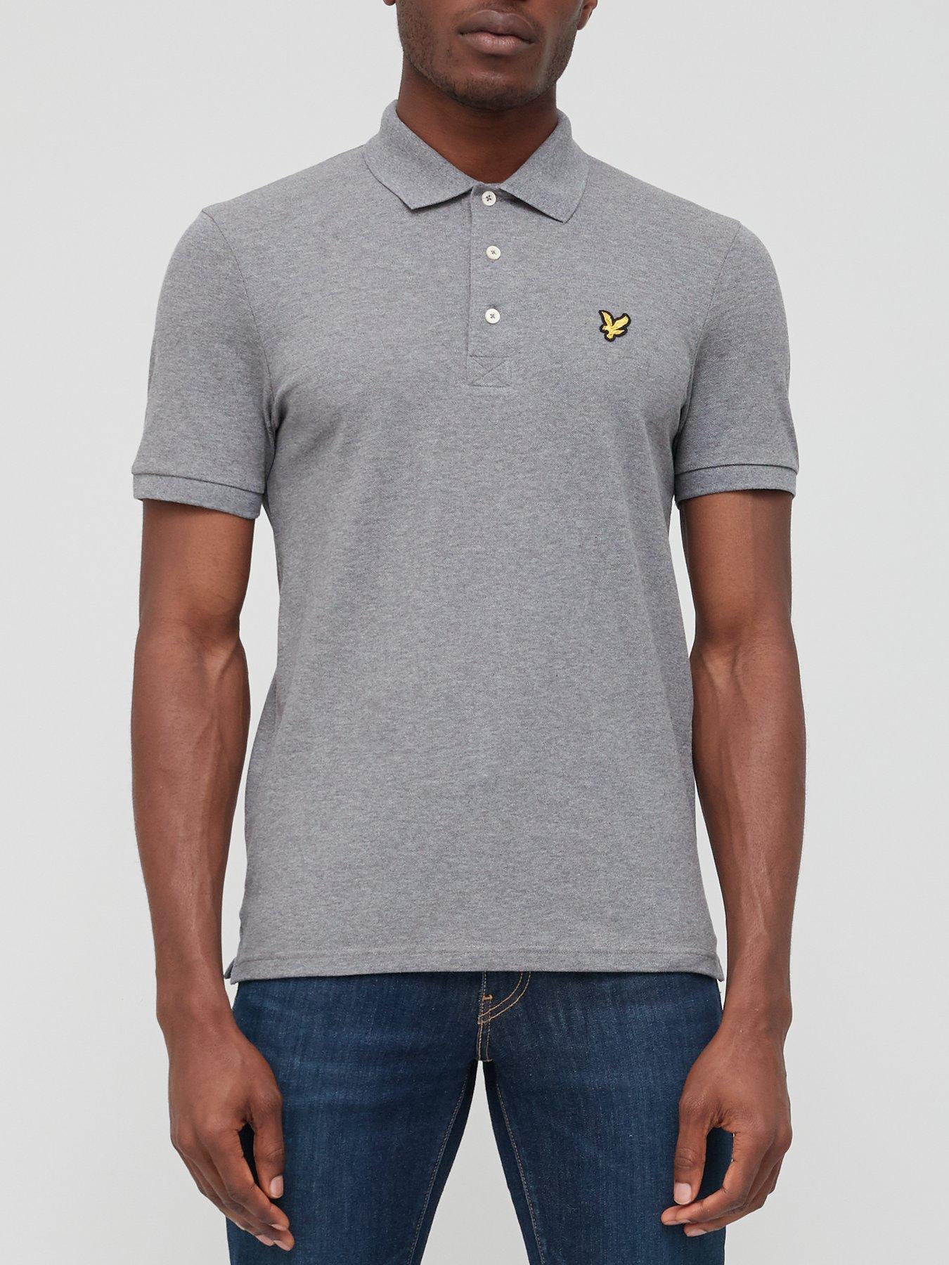 lyle and scott grey polo shirt