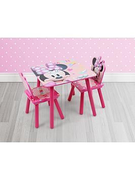 Product photograph of Minnie Mouse Wooden Table And 2 Chair Set from very.co.uk