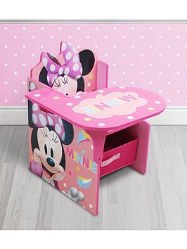 Product photograph of Minnie Mouse Chair Desk With Storage Bin from very.co.uk