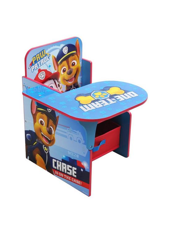 front image of paw-patrol-chair-desk-with-storage-bin