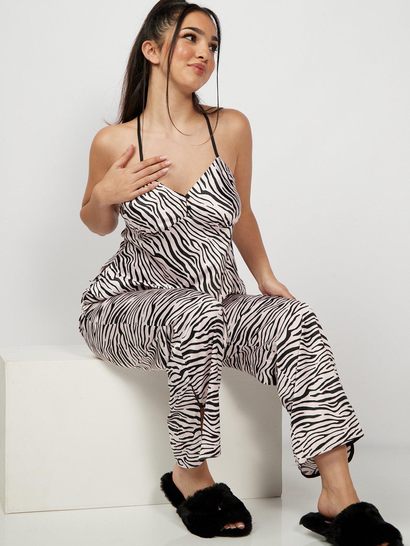 Nightwear & Loungewear Zebra Print Cami and Pant Pyjamas - Ivory