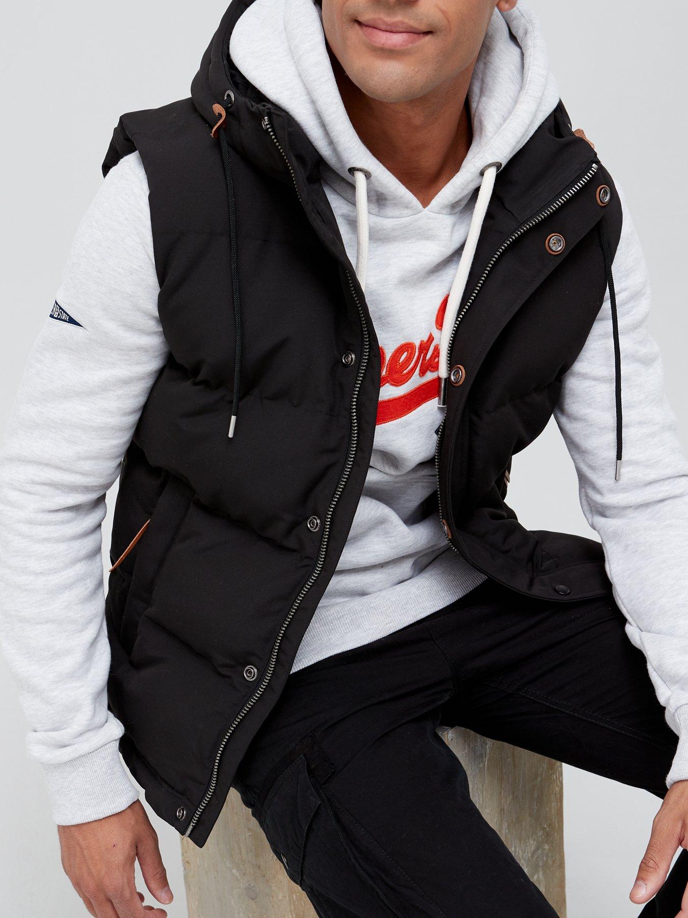 mens superdry hooded gilet