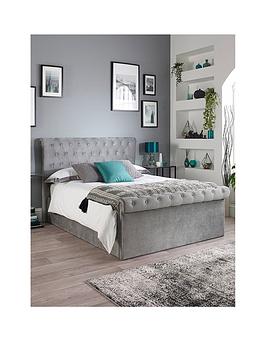 Product photograph of Aspire Chesterfield Fabric Storage Bed from very.co.uk