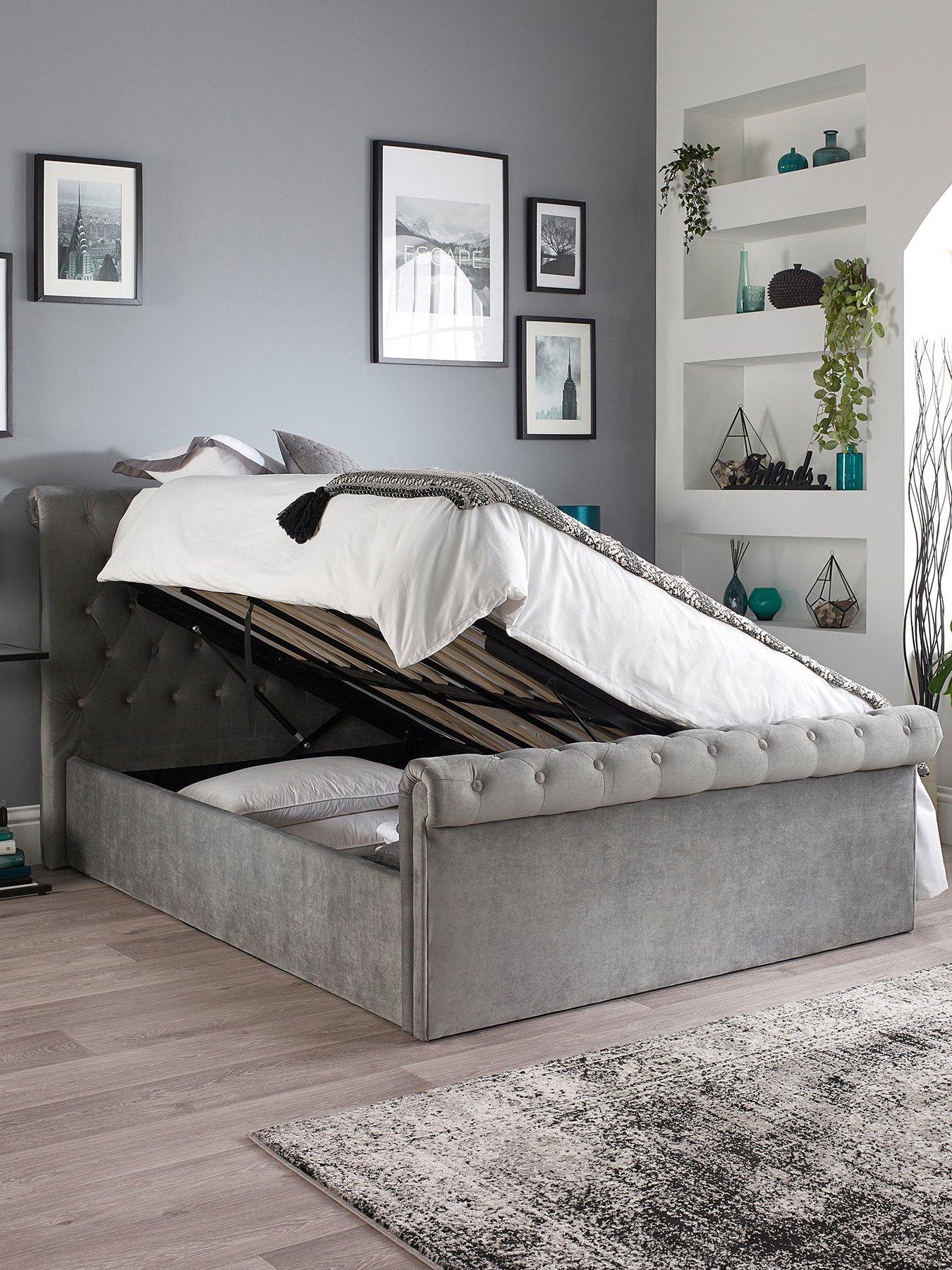 Image 2 of 7 of Aspire Chesterfield Fabric Lift Up&nbsp;Storage Bed