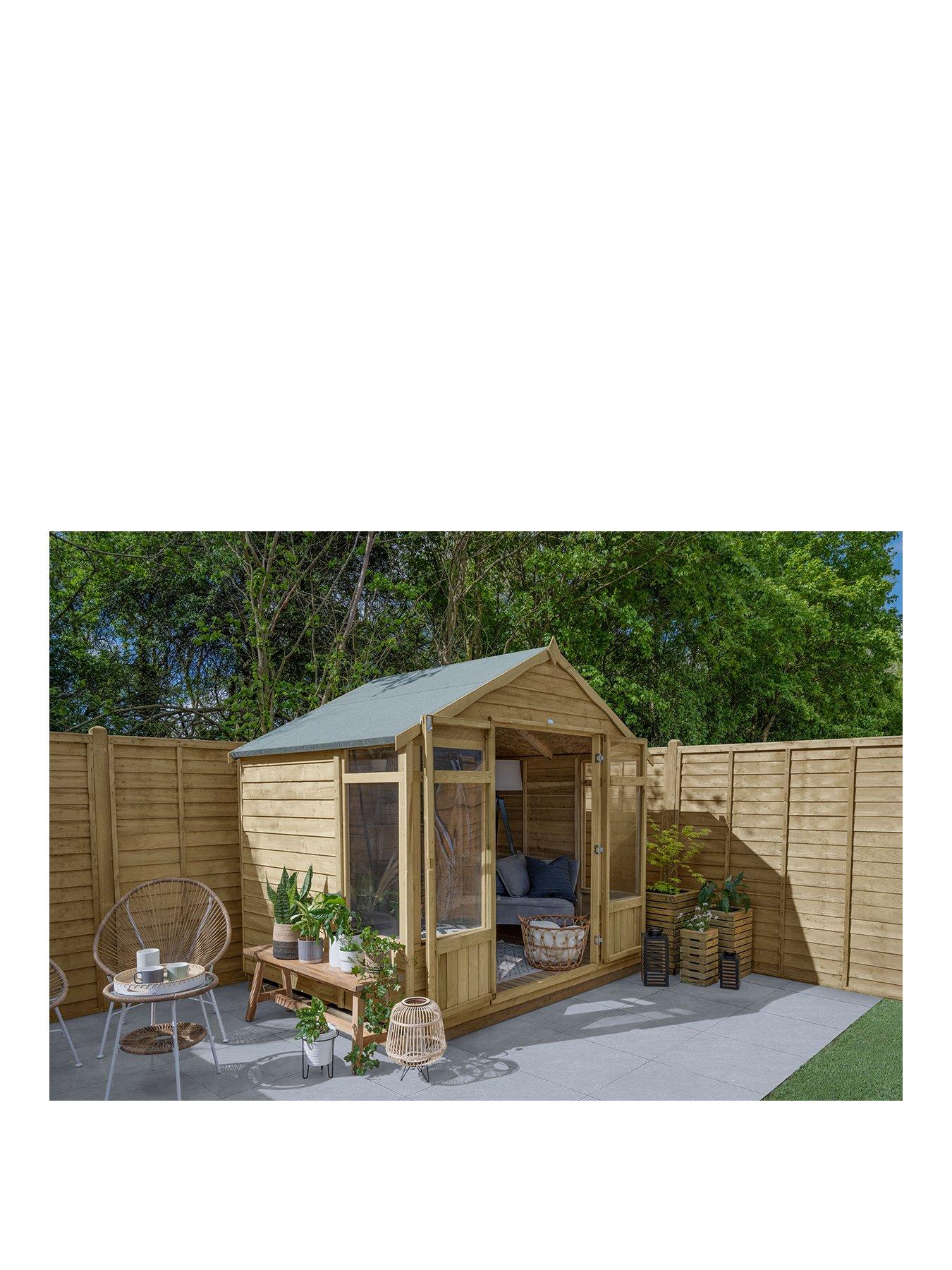 Product photograph of Forest 8x6ft - Oakley Summerhouse - Overlap Pressure Treated from very.co.uk