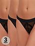 boux-avenue-3-pack-logo-elastic-high-leg-lace-thong-blackfront