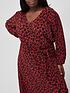  image of v-by-very-curve-animal-tie-front-crinkle-jerseynbspdress-red