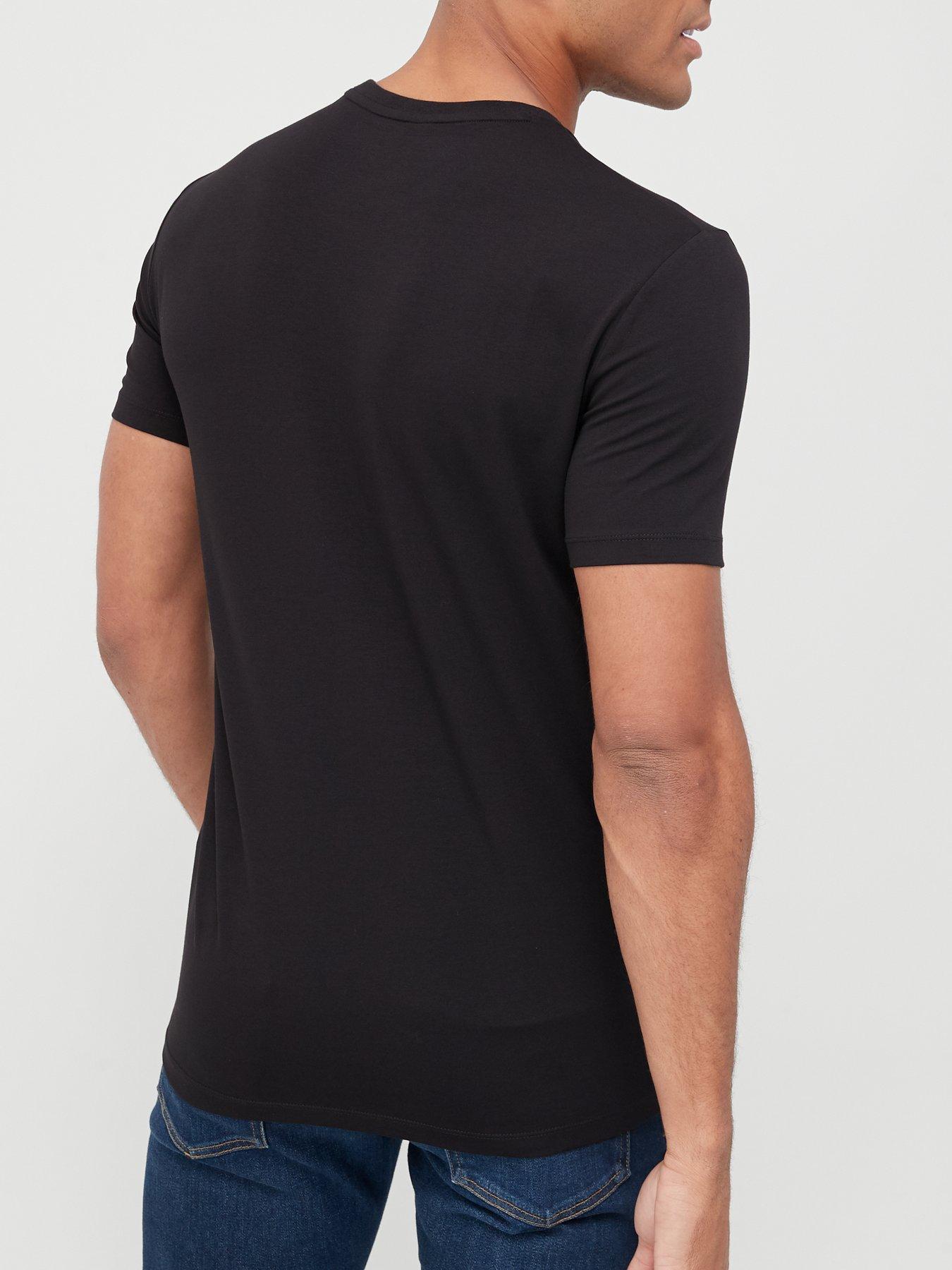 Armani Exchange Gold Patch Logo T-Shirt - Black | very.co.uk