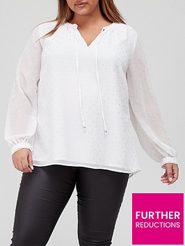 v-by-very-curve-foil-spot-georgette-blouse-whitenbsp