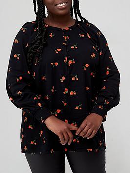 v-by-very-curve-rosebud-floral-print-blouse-black