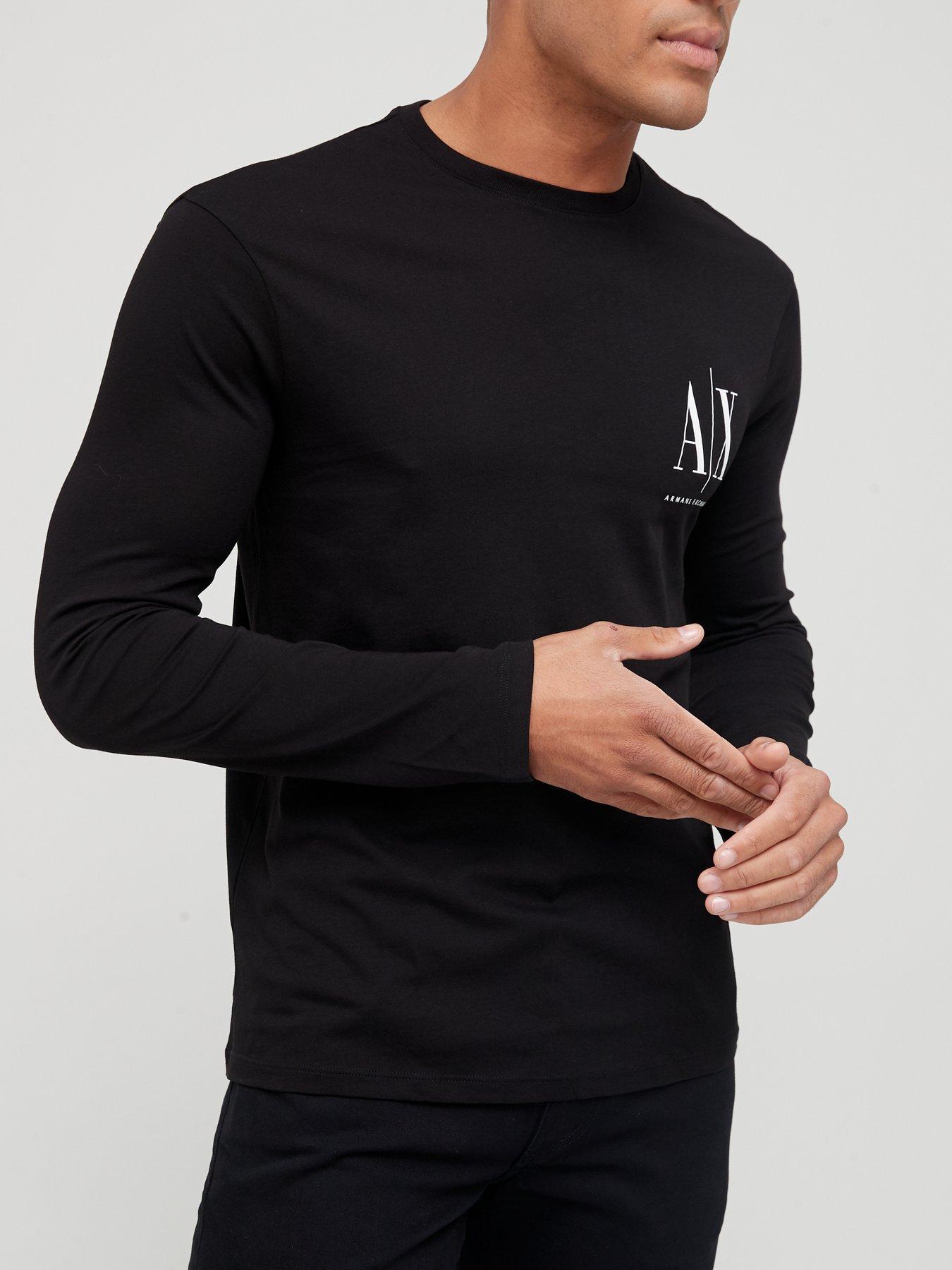 Armani Exchange Icon Small Logo Long Sleeve T-Shirt - Black 