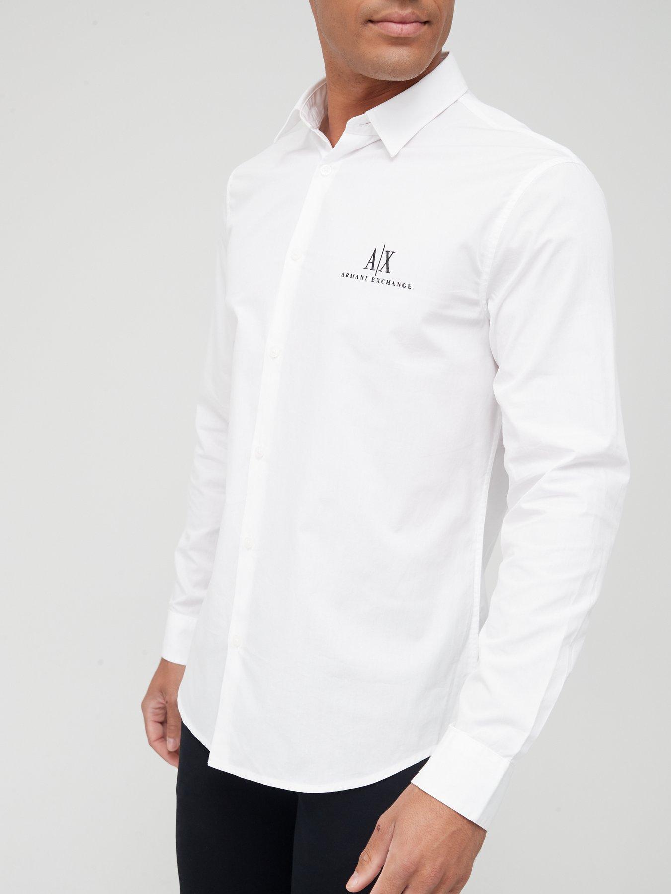 Armani Exchange Icon Logo Small Logo Shirt - White | very.co.uk