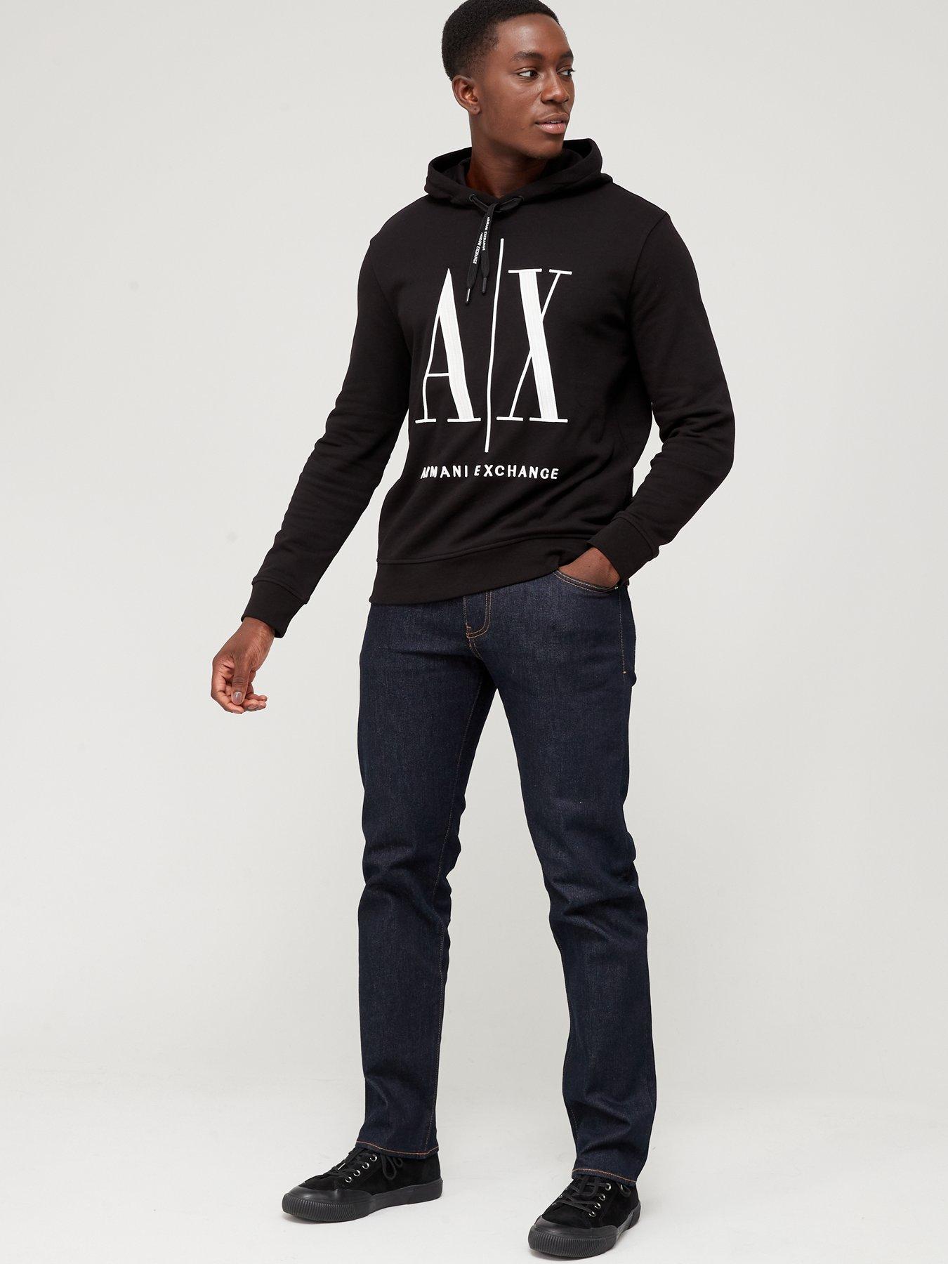 Image 3 of 4 of Armani Exchange Icon Logo Overhead Hoodie - Black