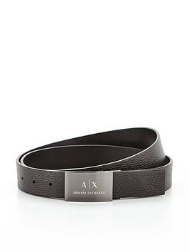 armani exchange reversible belt 2x buckles gift set - black/navy
