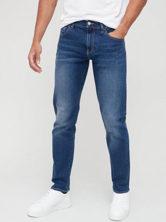 front image of armani-exchange-j16-straight-fitnbspjeans-mid-wash