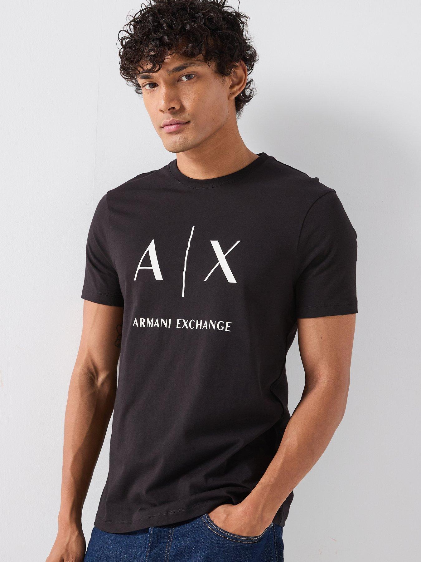 Armani Exchange AX Logo Print Slim Fit T-Shirt, Black, Size S, Men