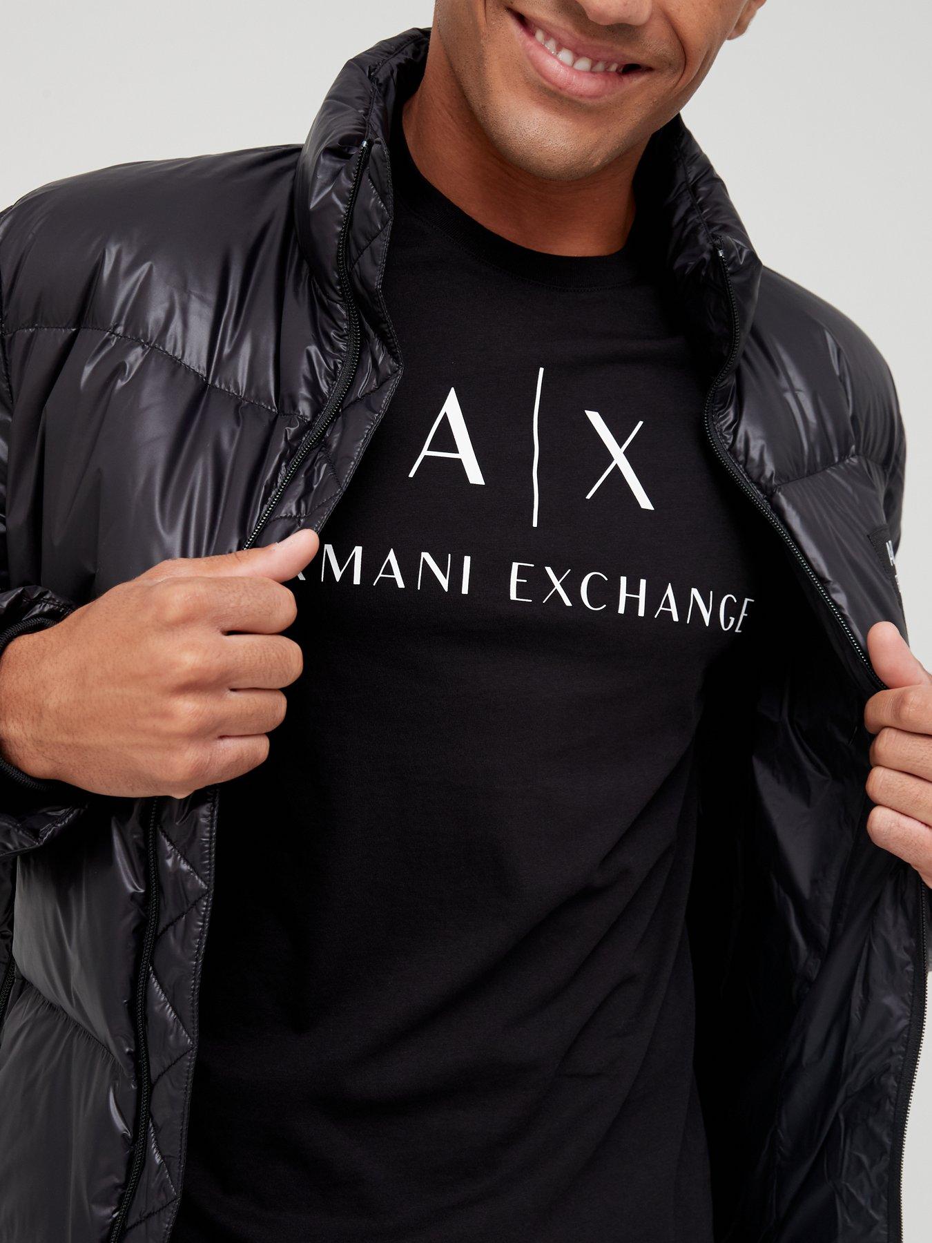 Image 4 of 4 of Armani Exchange AX Logo Print Slim Fit T-Shirt - Black