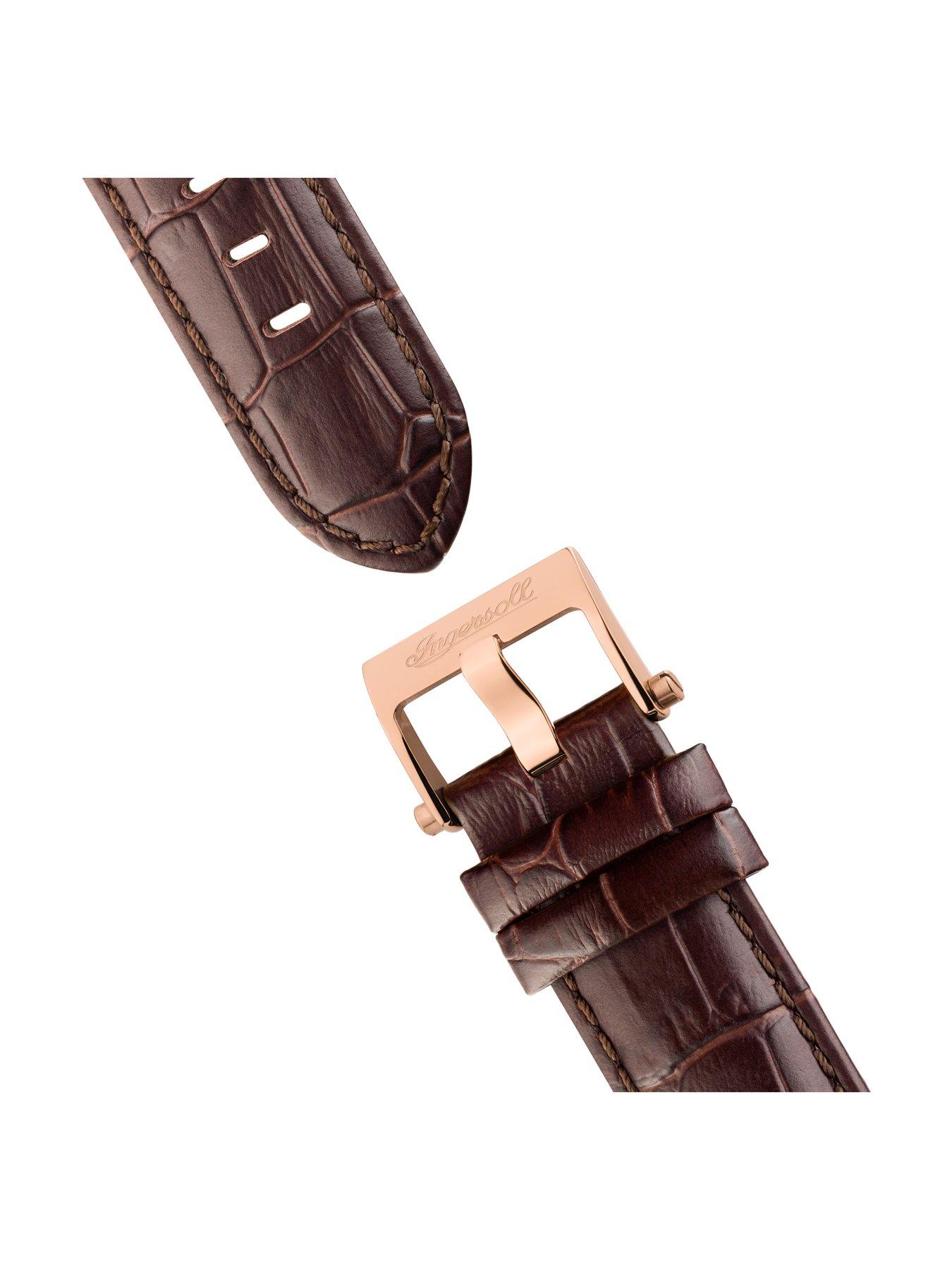 Ingersoll 1892 The Herald Rose Gold and Grey Skeleton Dial Brown