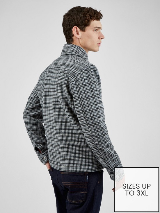 stillFront image of ben-sherman-monochrome-check-jacket-steelnbsp