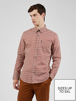 ben-sherman-abstract-print-shirt-burnt-orangenbsp