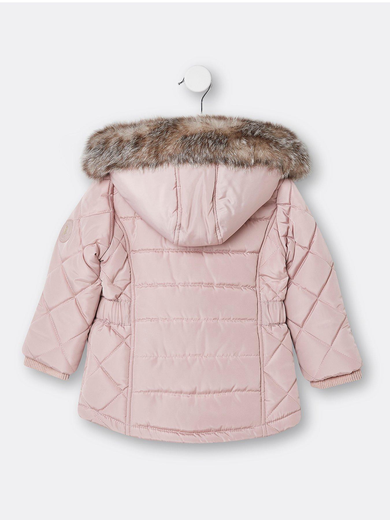 river island pink padded coat