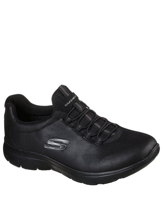 front image of skechers-summits-bungee-slip-on-trainers