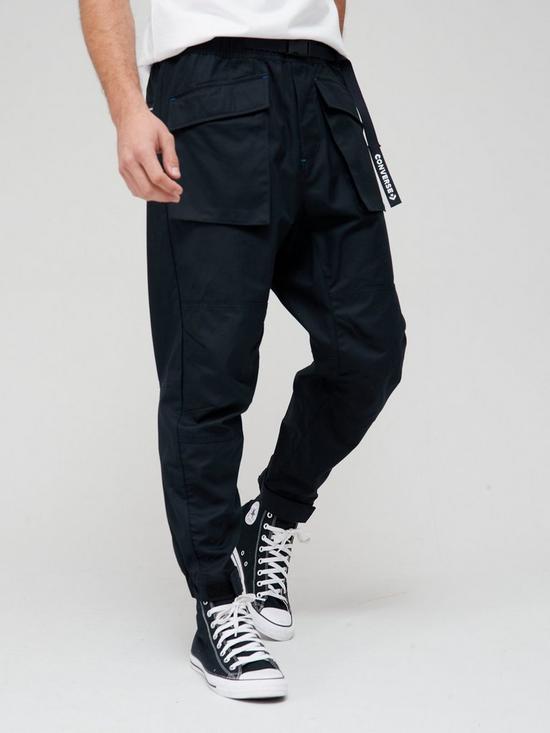 front image of converse-court-lifestyle-slim-pant-navy