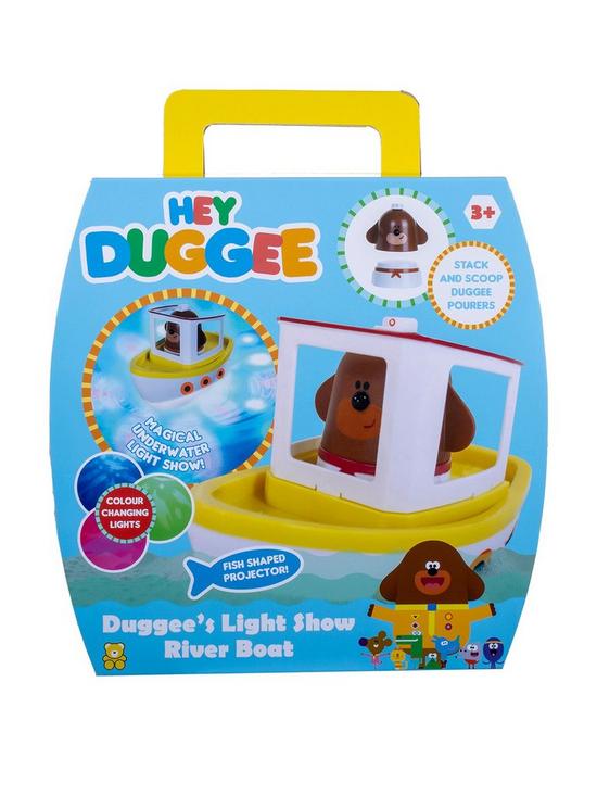 front image of hey-duggee-lightshow-river-boat-bath-toy