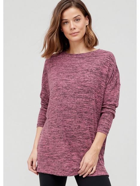 v-by-very-textured-crew-neck-longline-loose-fit-top-rose