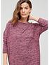  image of v-by-very-textured-crew-neck-longline-loose-fit-top-rose