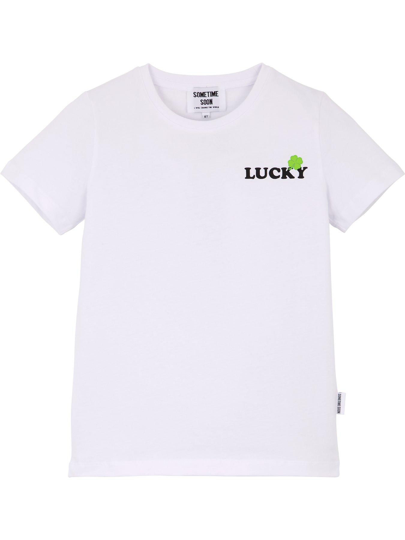 Boys Clothes Kids Lucky Motif T-Shirt - White
