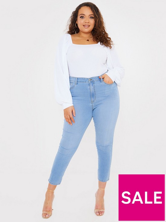 front image of in-the-style-curve-jac-jossa-light-blue-wash-skinny-jeans