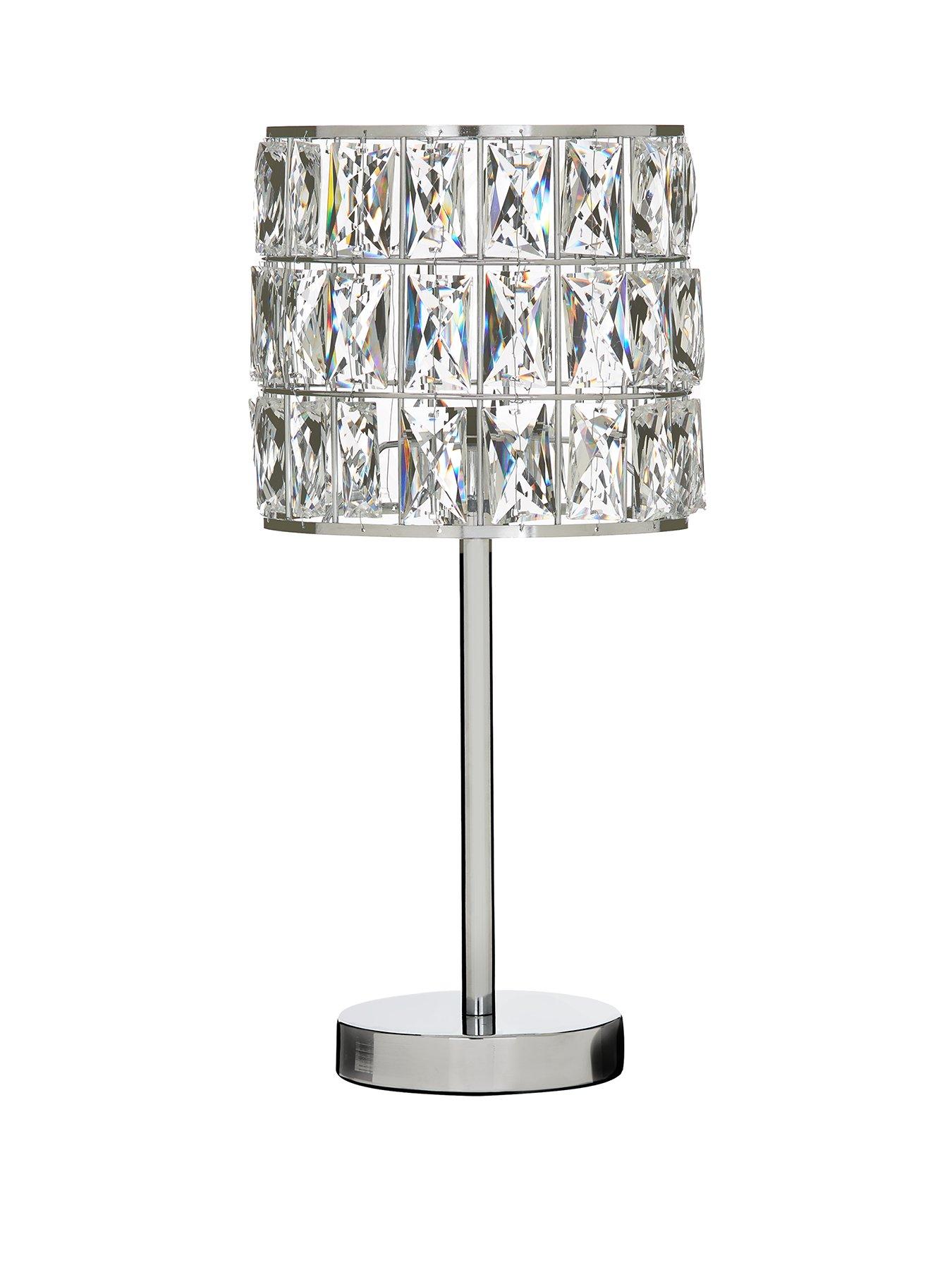 Product photograph of Rosas Glass Drum Table Lamp from very.co.uk