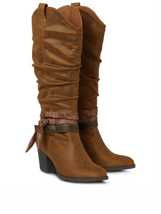 front image of joe-browns-sloane-road-bandana-boots-tan
