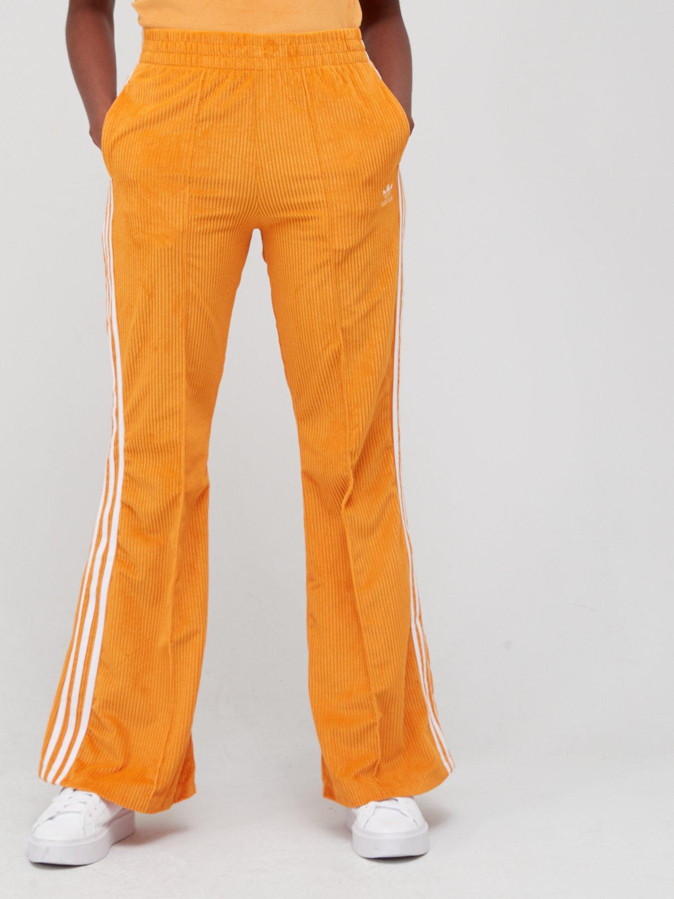 Women Cord Flared Sweat Pants - Orange