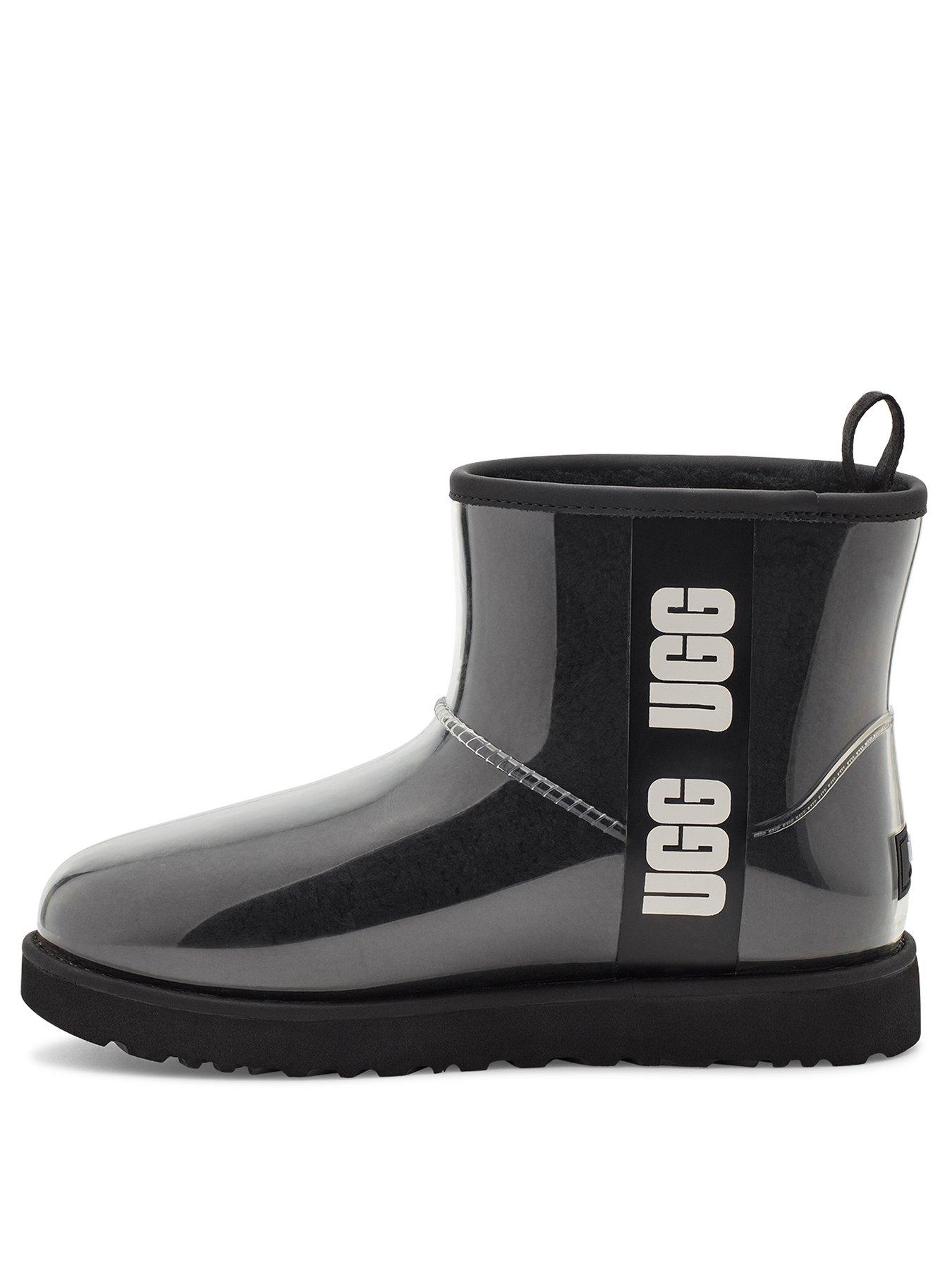 UGG Classic Clear Mini Wellington Boots - Black | very.co.uk