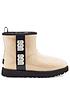  image of ugg-classic-clear-mini-wellington-boots-natural-black
