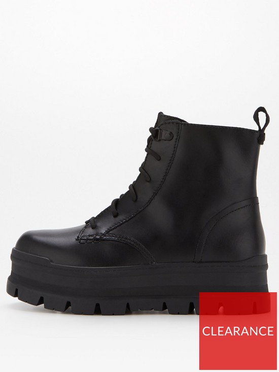 UGG Sidnee Ankle Boots - Black/Leather | very.co.uk