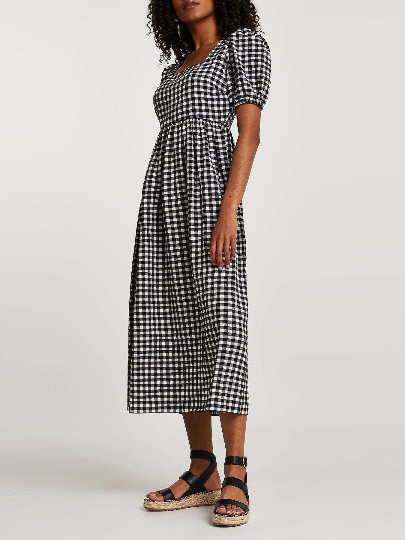 Checked sales smock dress