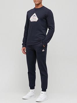 pyrenex-charles-brushed-logo-sweatshirt-navy