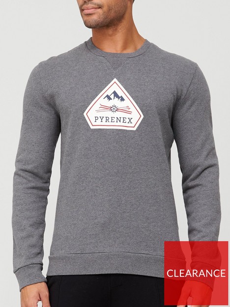 pyrenex-charles-2-brushednbsplogo-sweatshirt-grey-marl