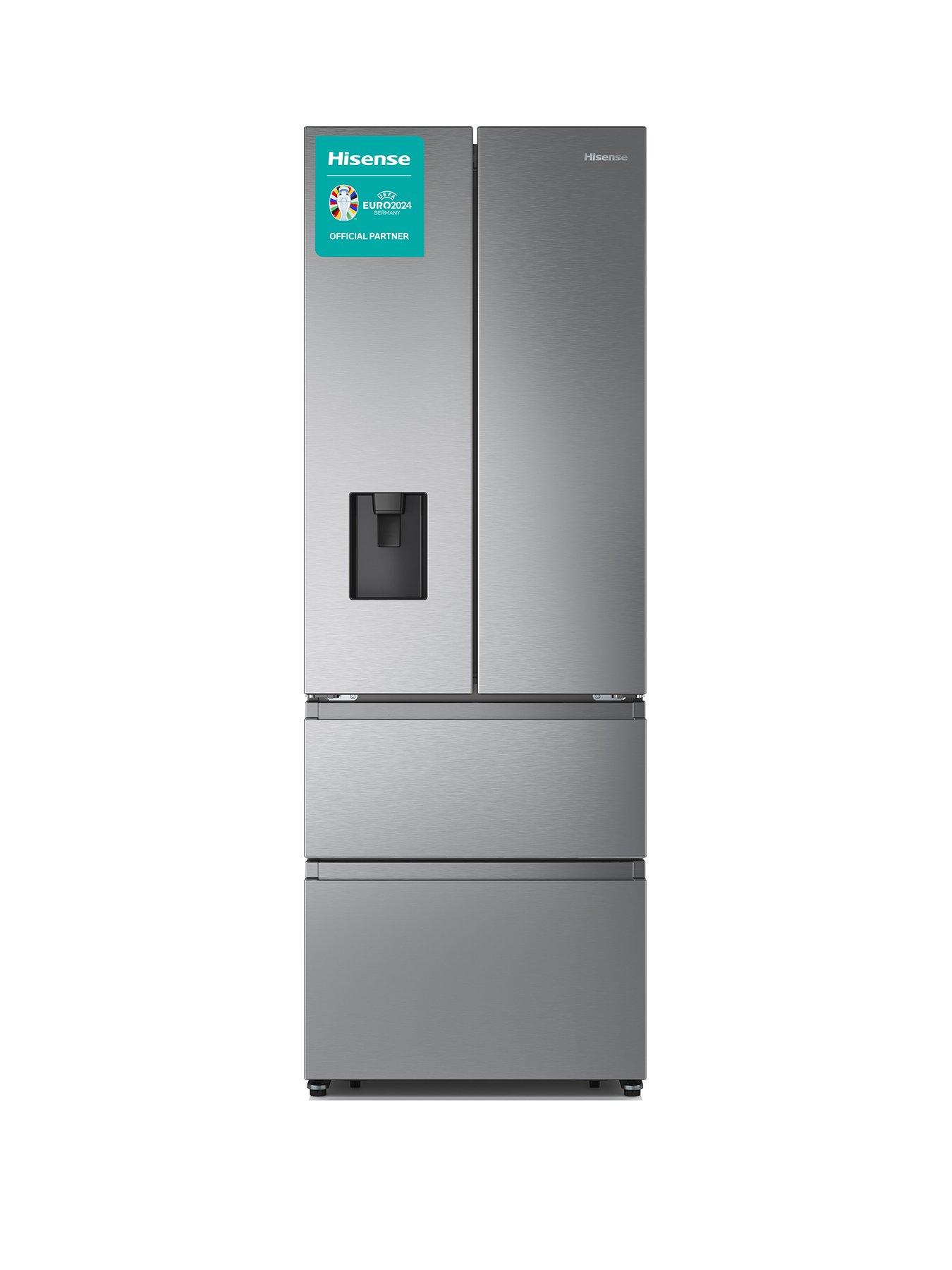Product photograph of Hisense Rf632n4wif 70cm French Door Fridge Freezer - Premium Stainless Steel from very.co.uk