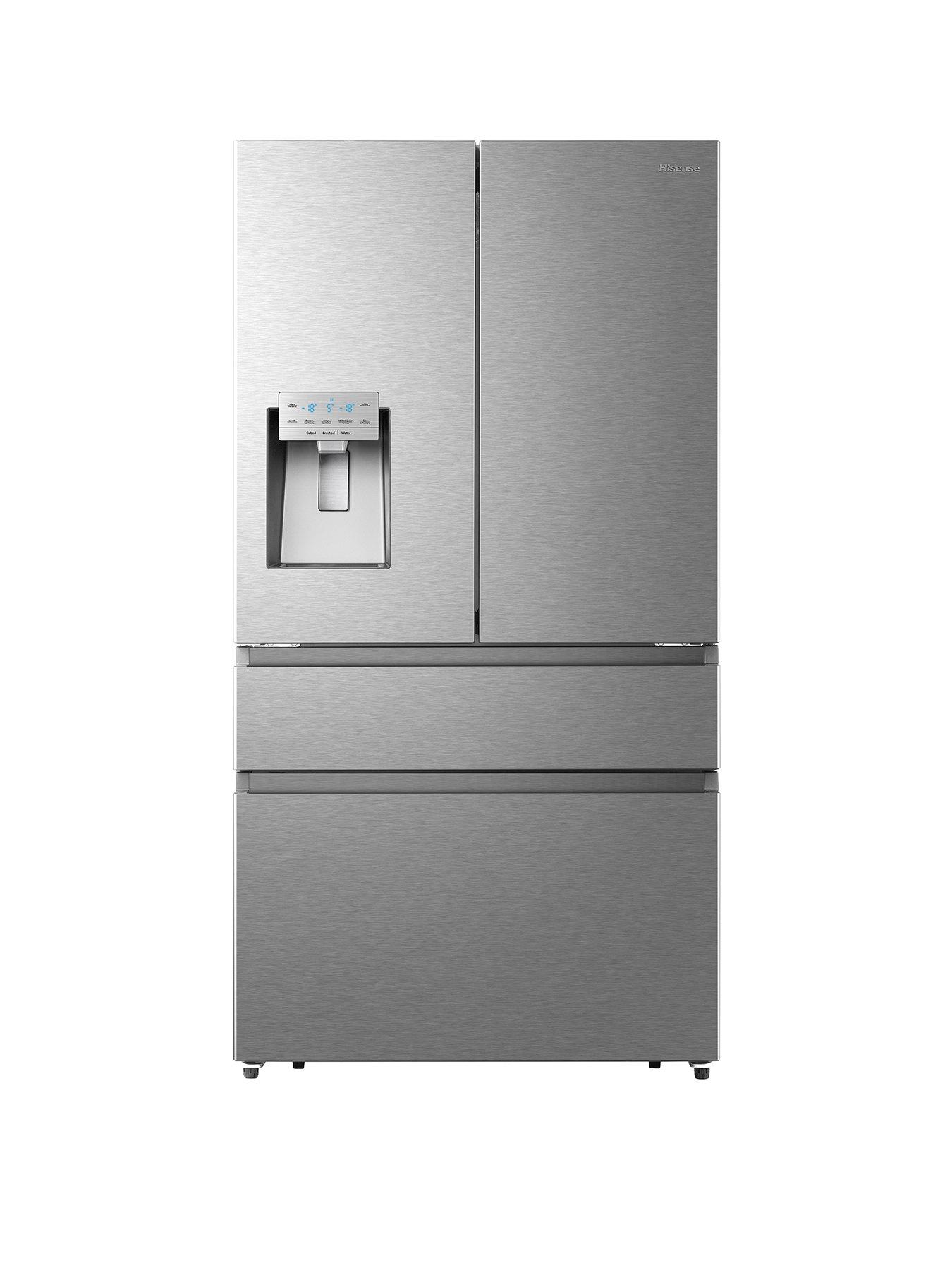 Product photograph of Hisense Rf728n4aif 90cm Wide Pureflat French Door Fridge Freezer With Water And Ice - Premium Stainless Steel from very.co.uk