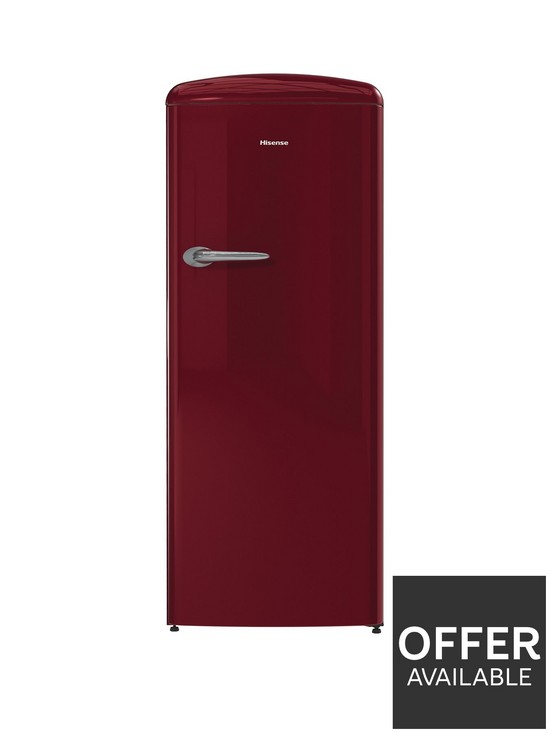 front image of hisense-rr330d4or2uk-fridgenbsp--red