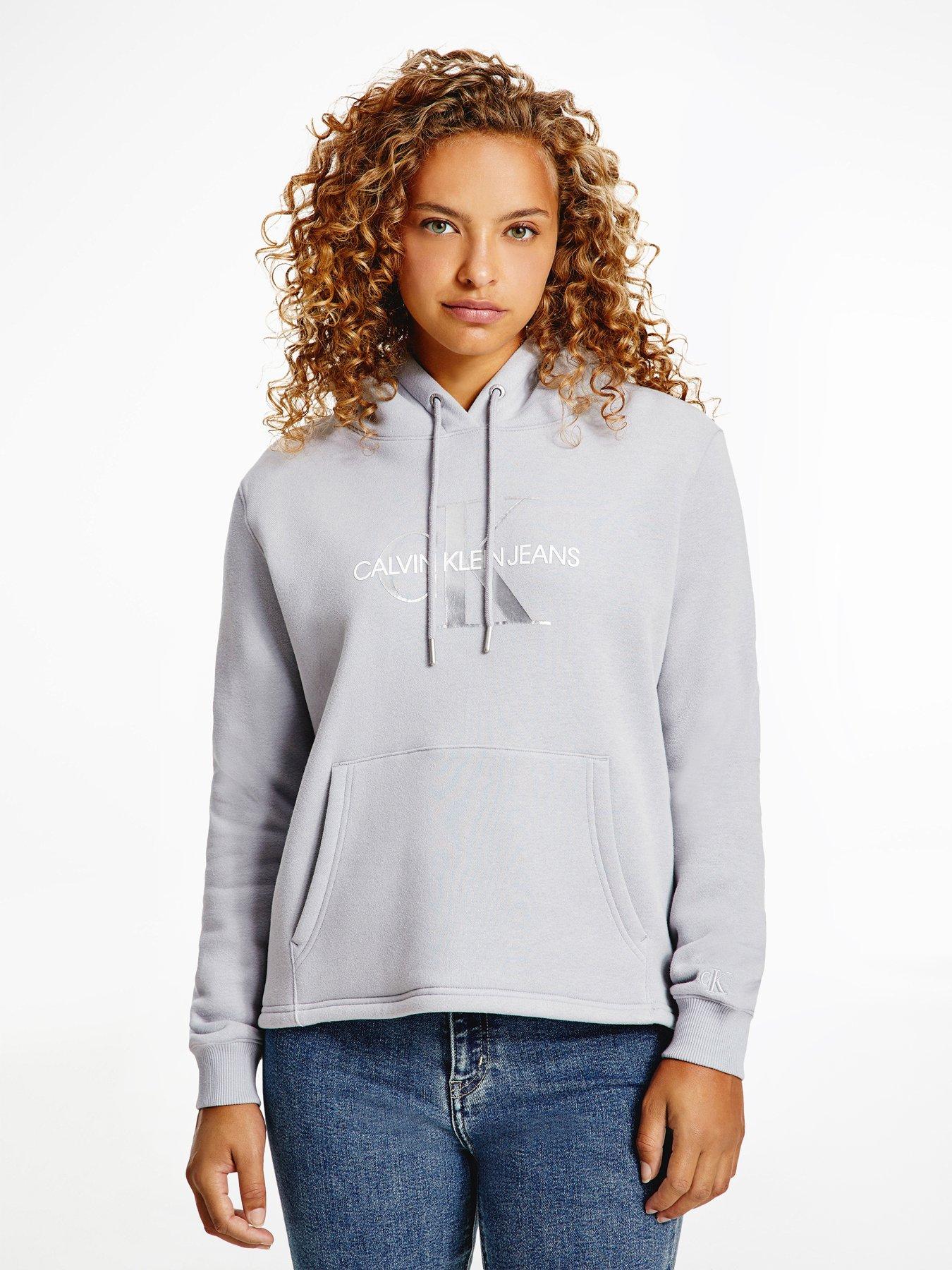 calvin klein grey sweatshirt womens