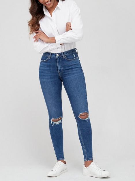 v-by-very-ella-high-waist-jean-with-busted-knees-dark-wash