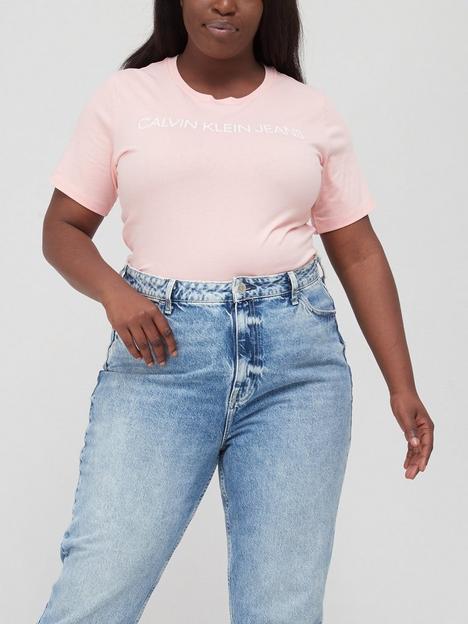 calvin-klein-jeans-curve-core-institutional-logo-tee-light-pink