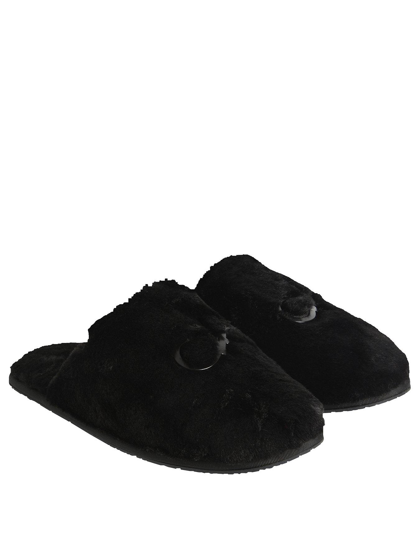 Nightwear & Loungewear Slipper Mule Faux Fur - Black