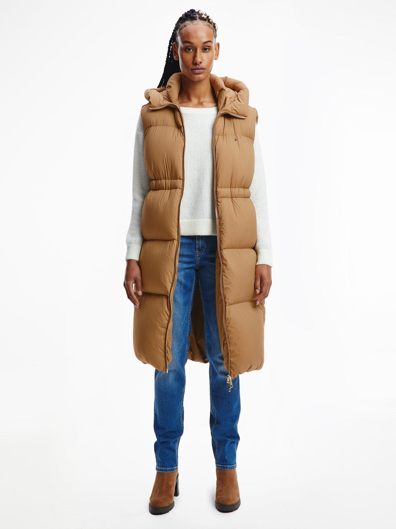 womens long black puffer coat tommy hilfiger