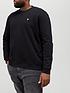  image of lyle-scott-big-amp-tallnbspcrew-neck-sweatshirt-black